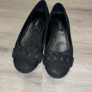 ECCO Kelly flats leather black ballet size 37 7 trendy 90s Y2K 2000s VTG luxury